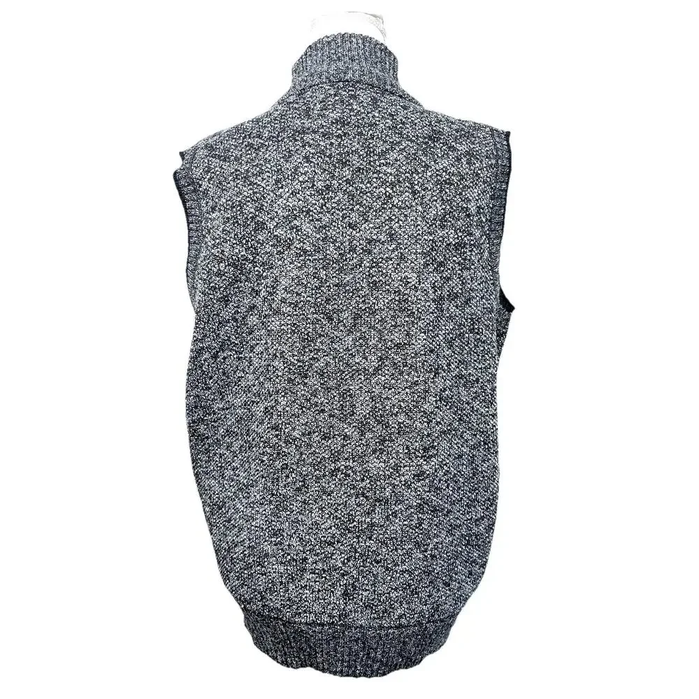 Men's Full‎ Zip Knit Vest Fleece Lined Medium Unbranded Pockets Navy Blue Preppy